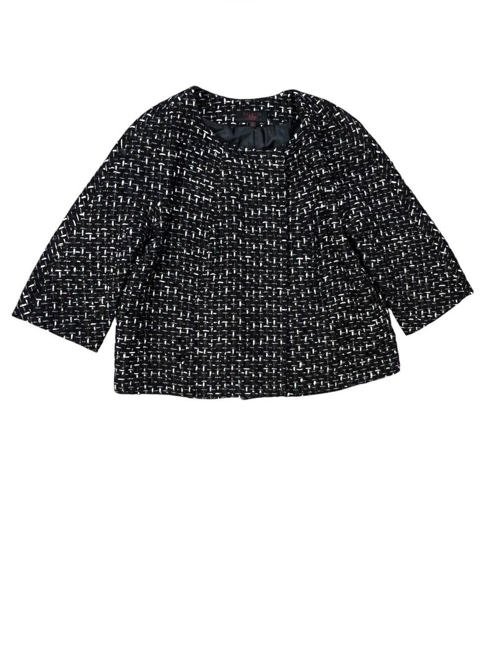 Talbots Collection Women’s Size 14 Petites Tweed Jacket Black White - Picture 3 of 13